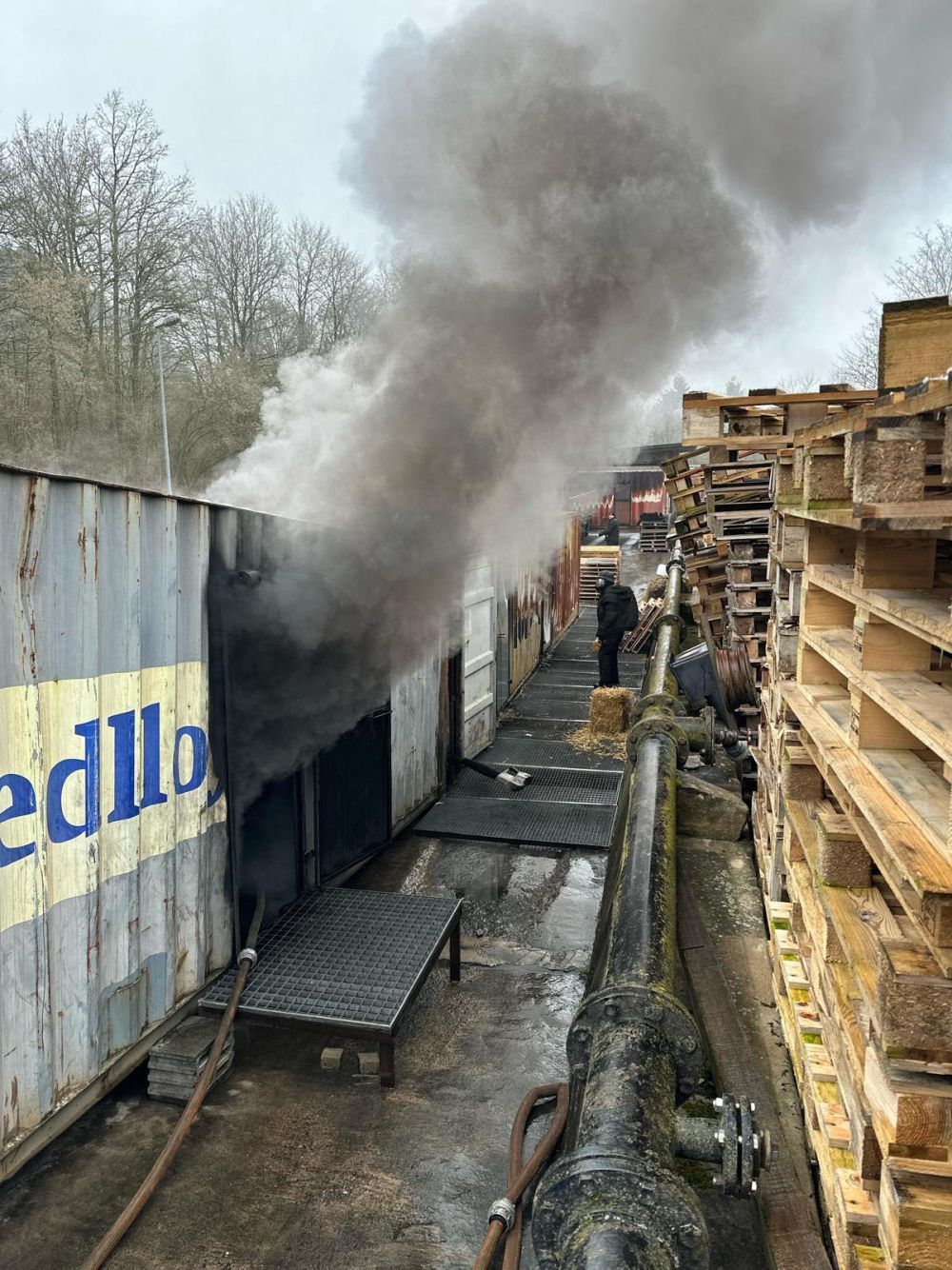 Rauch aus einem Container