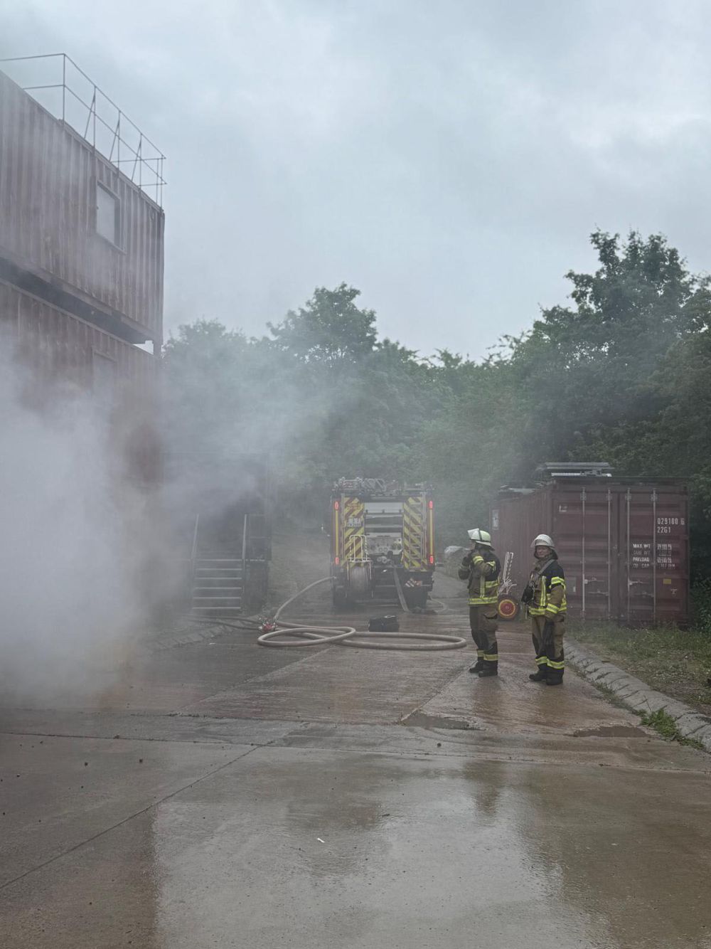 Feuerwehrleute bei einer Übung